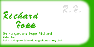 richard hopp business card